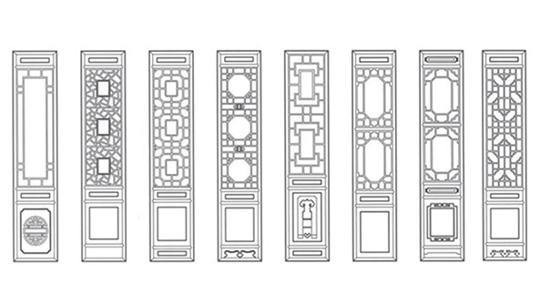 水城喜迎门中式花格CAD设计图样式大全